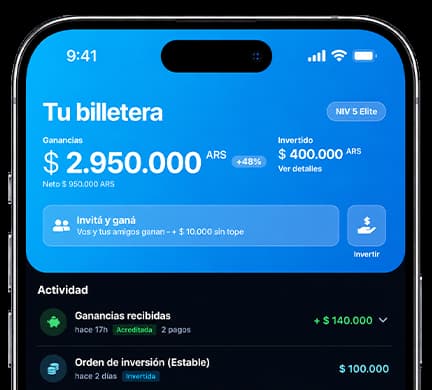 Interfaz de la app TePresto